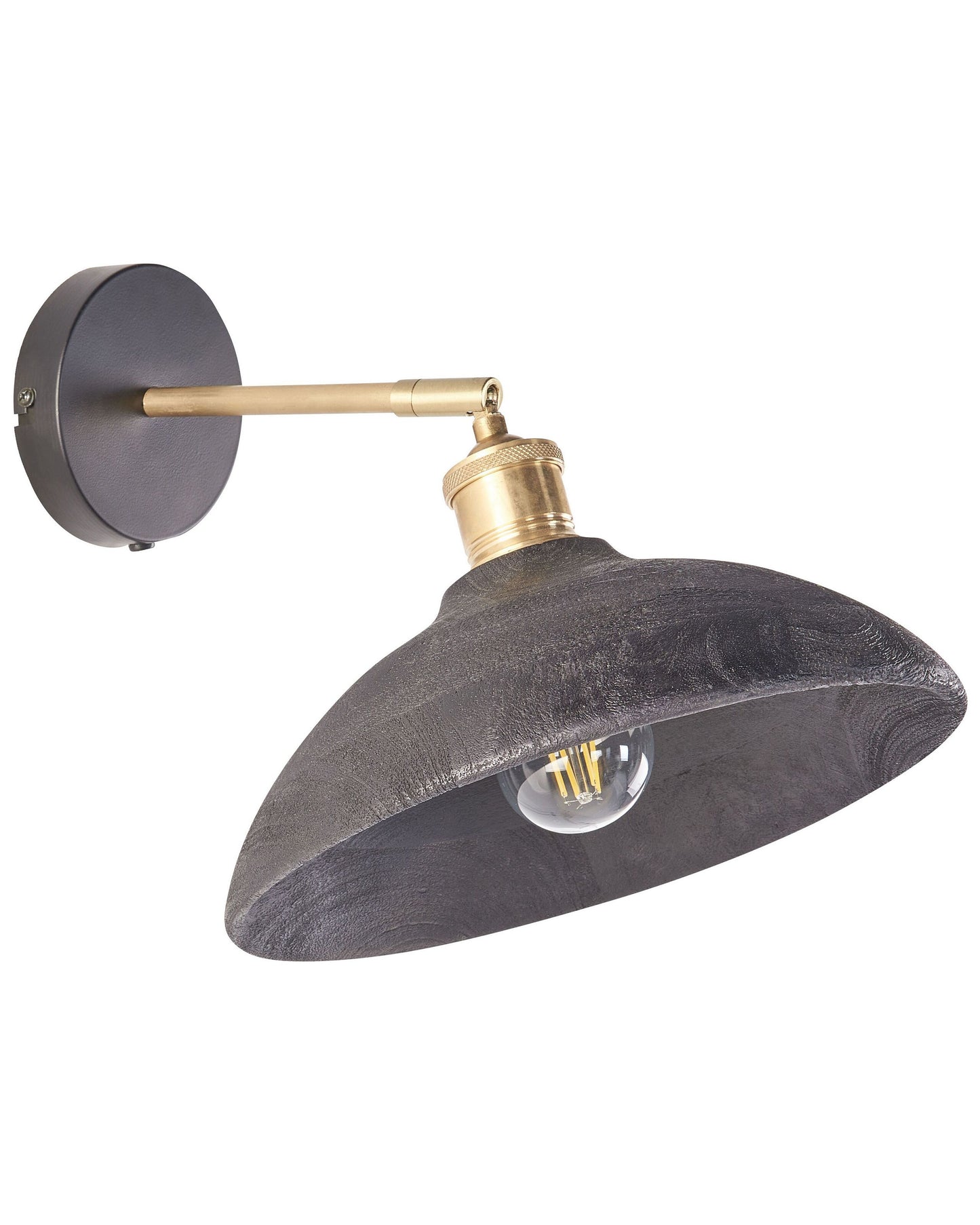 Studio Wall Lamp Black Brass Cone Shade Adjustable Rustic Modern Hanging Light