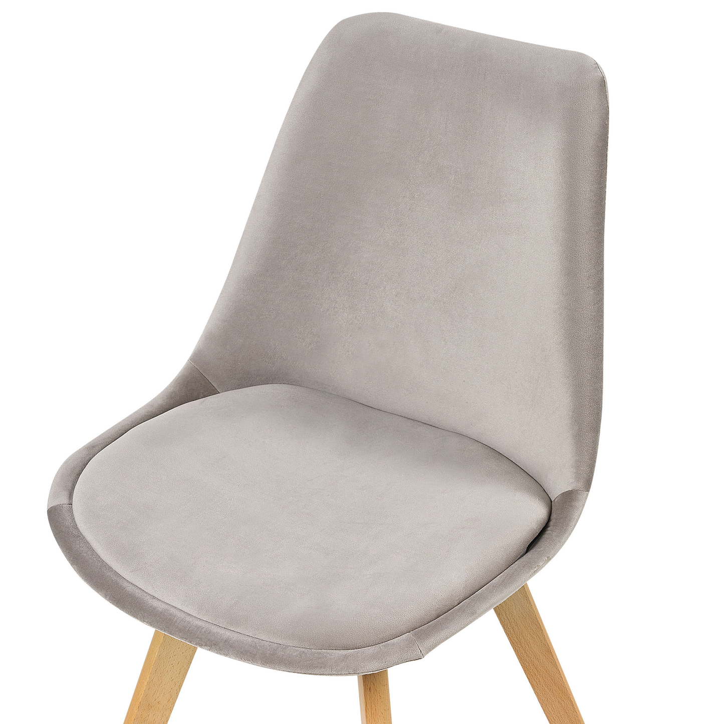 Elegance Living Set of 2 Beige Velvet Dining Chairs Beechwood Legs