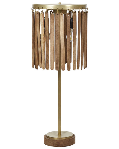 Home Handmade Dark Mango Wood And Brass Table Lamp