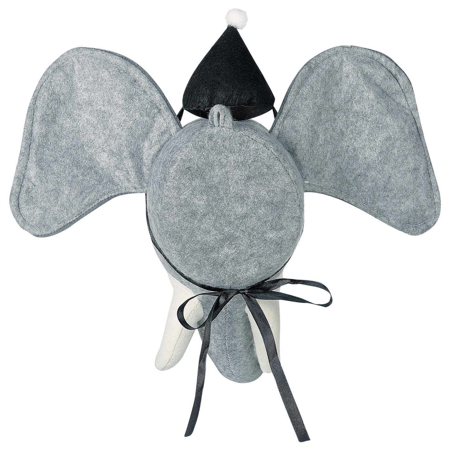 Plush Co Elephant Head Wall Decor Grey Cotton Plush With Soft Ears And Hat Built In Hook For Kids Room