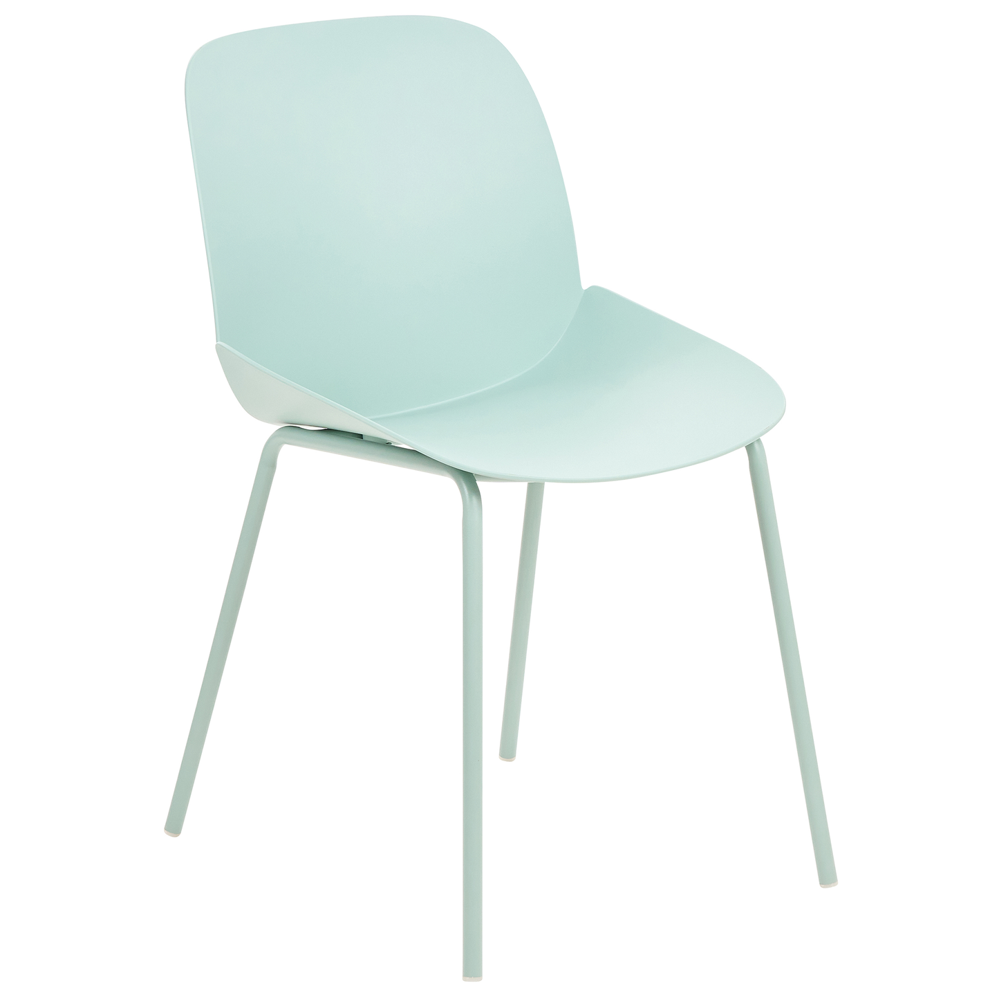 Mint Green Plastic Dining Chairs Set of 2 Deep Seat Contemporary Modern Design