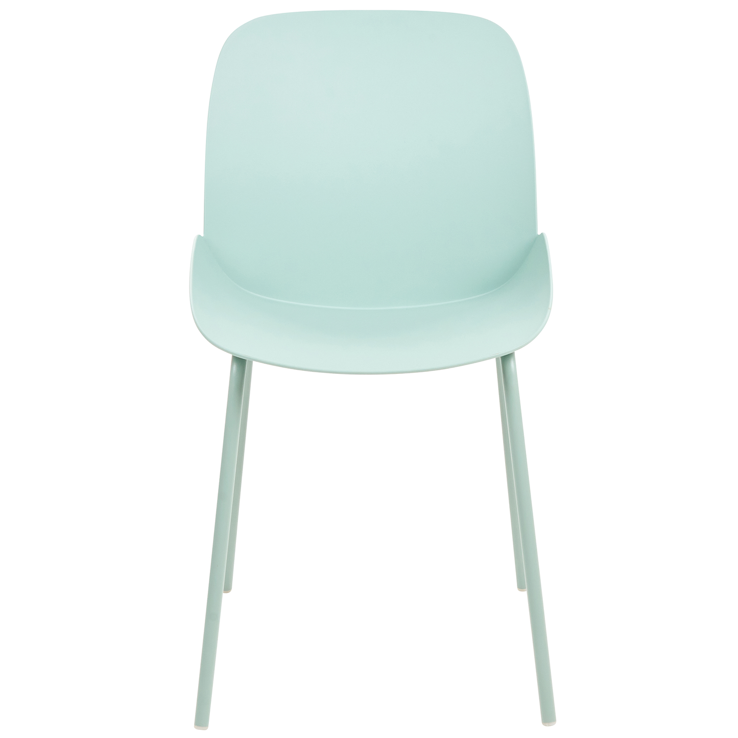 Mint Green Plastic Dining Chairs Set of 2 Deep Seat Contemporary Modern Design