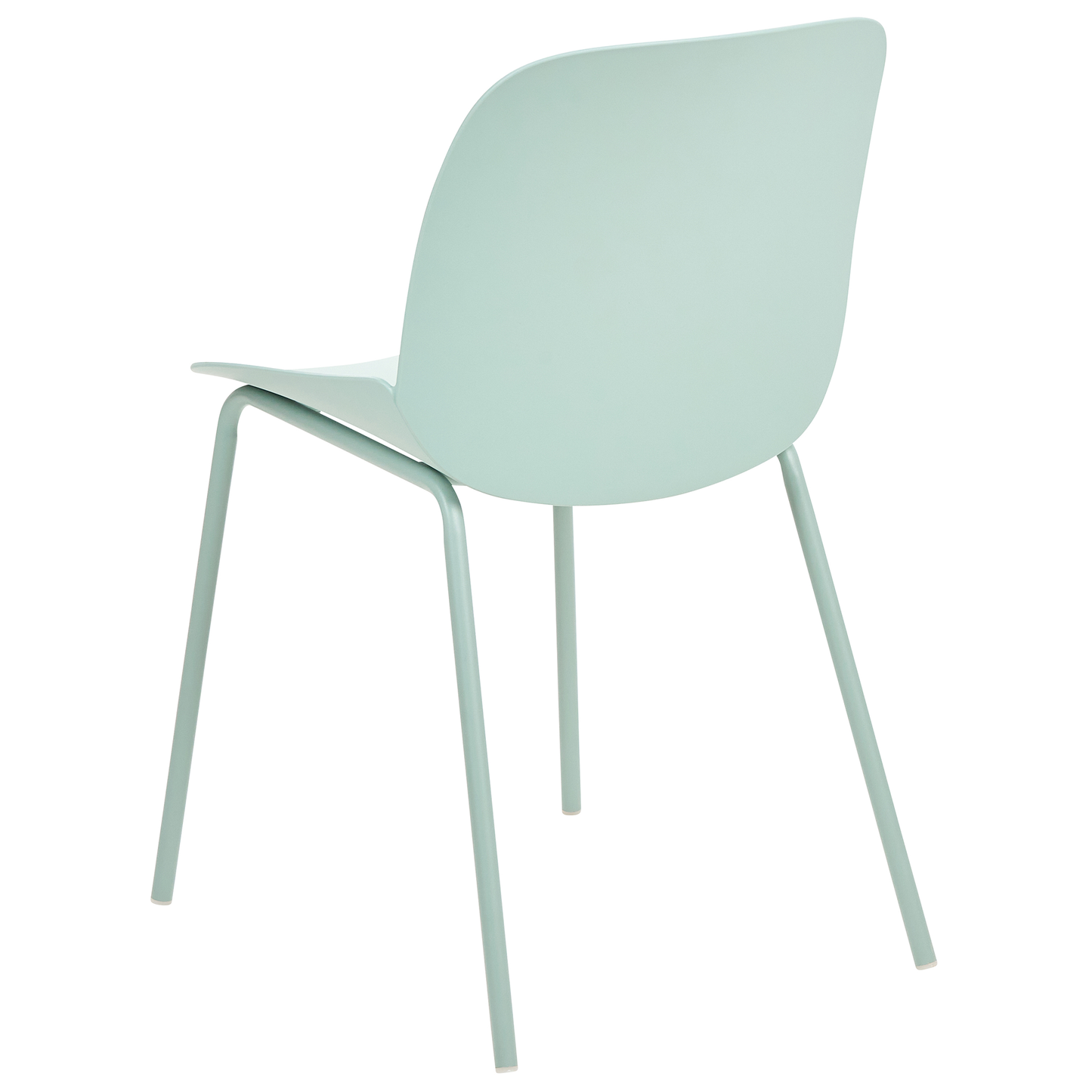 Mint Green Plastic Dining Chairs Set of 2 Deep Seat Contemporary Modern Design