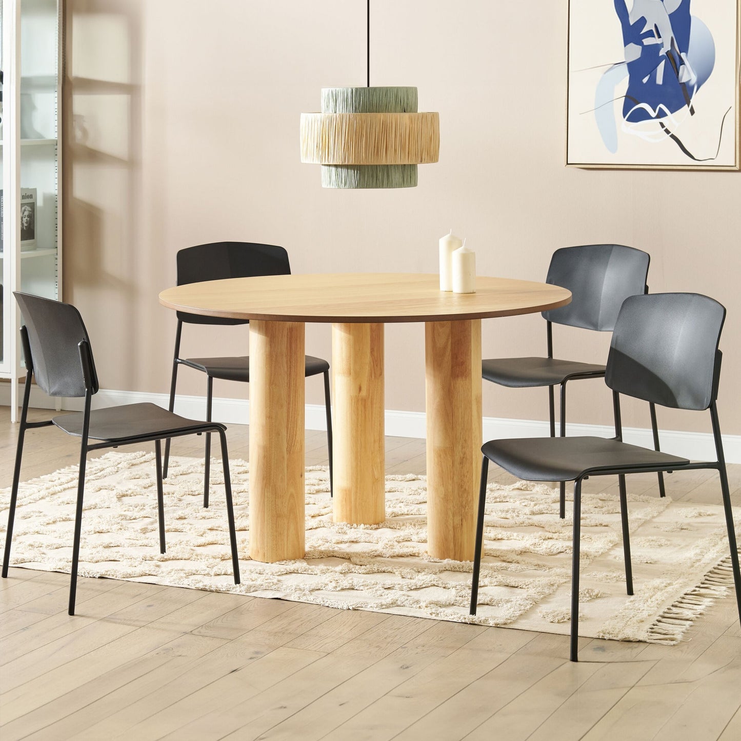 Black Plastic Dining Chairs Set Of 2 Contemporary Modern Armless Seating For Dining Room