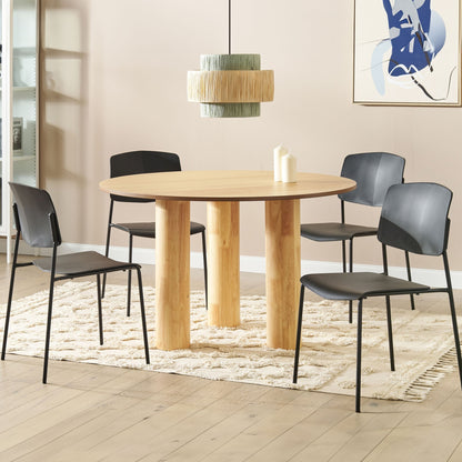 Black Plastic Dining Chairs Set Of 2 Contemporary Modern Armless Seating For Dining Room