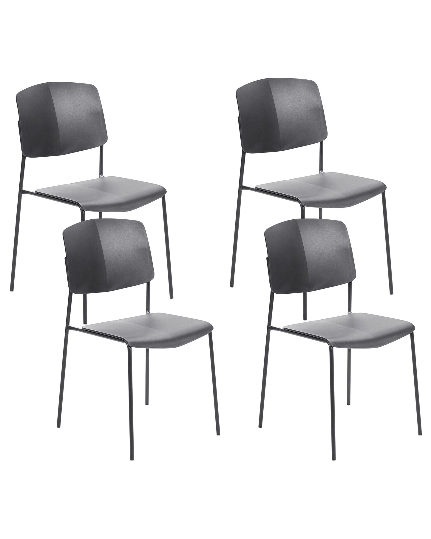 Black Plastic Dining Chairs Set Of 2 Contemporary Modern Armless Seating For Dining Room