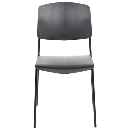 Black Plastic Dining Chairs Set Of 2 Contemporary Modern Armless Seating For Dining Room