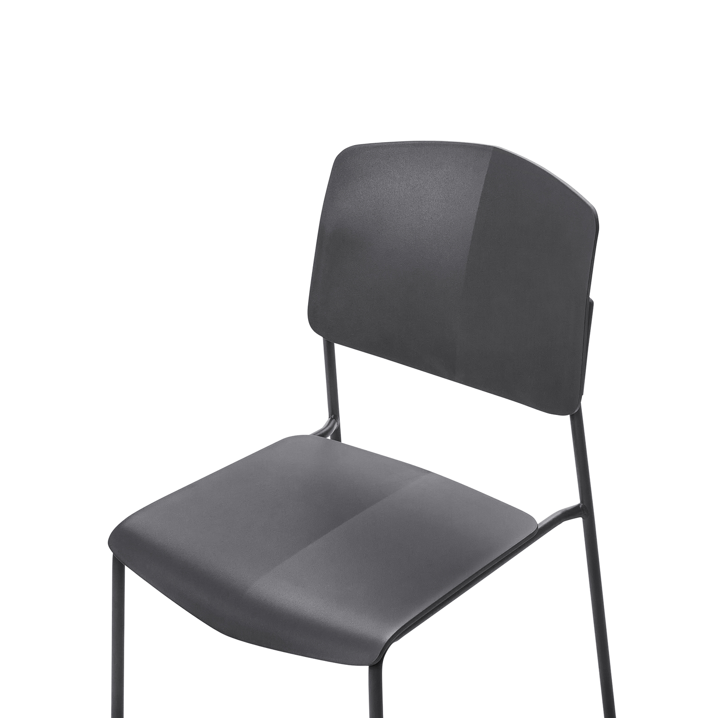 Black Plastic Dining Chairs Set Of 2 Contemporary Modern Armless Seating For Dining Room