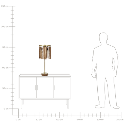 Home Handmade Dark Mango Wood And Brass Table Lamp