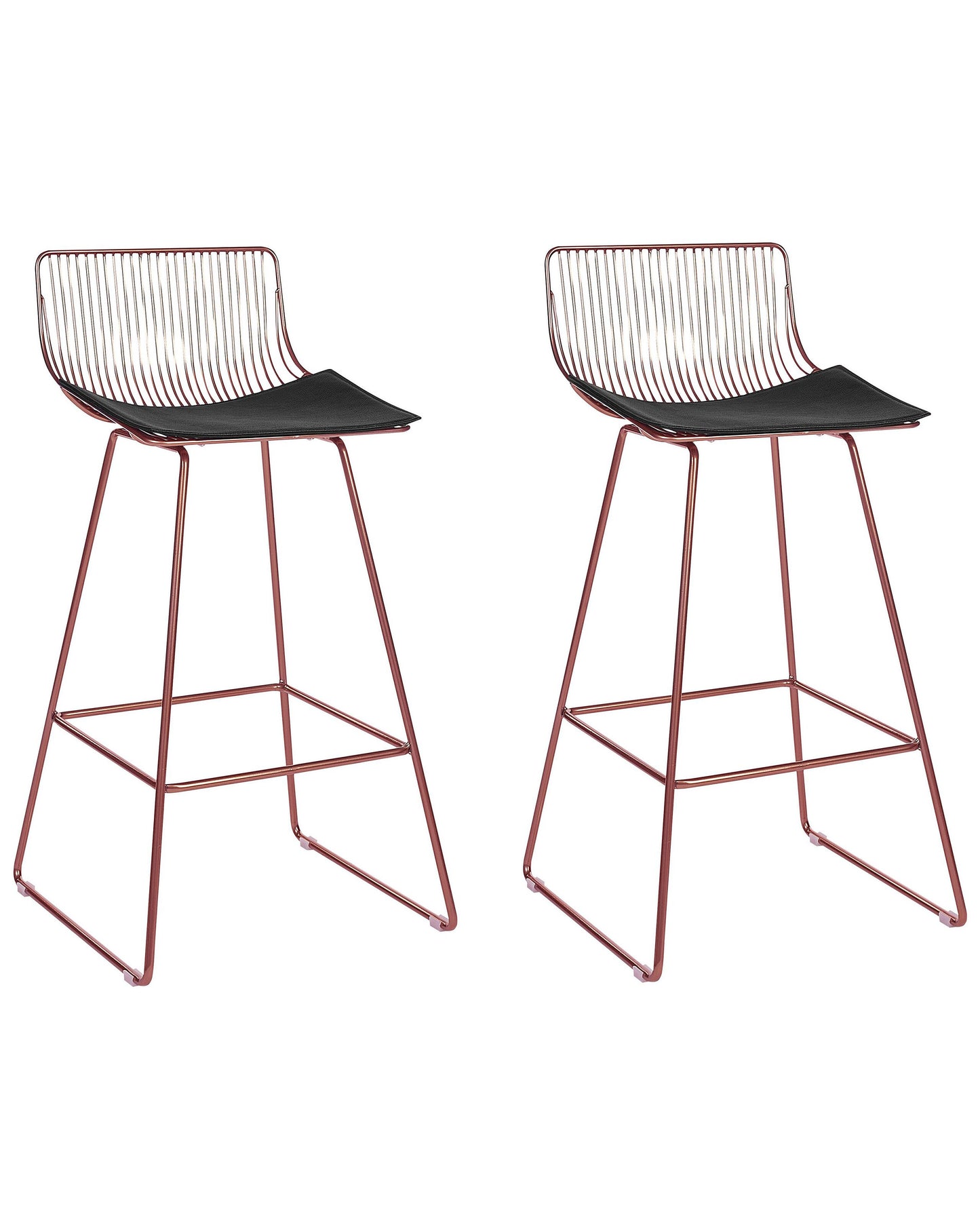 Rose Gold Counterheight Bar Chairs 2 With Faux Leather