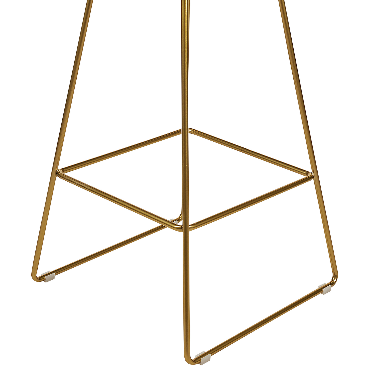 Gold Metal Dining Chairs Set of 2 With Faux Leather Seats