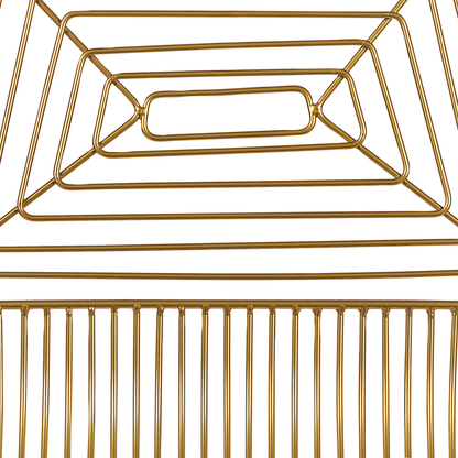 Gold Metal Dining Chairs Set of 2 With Faux Leather Seats