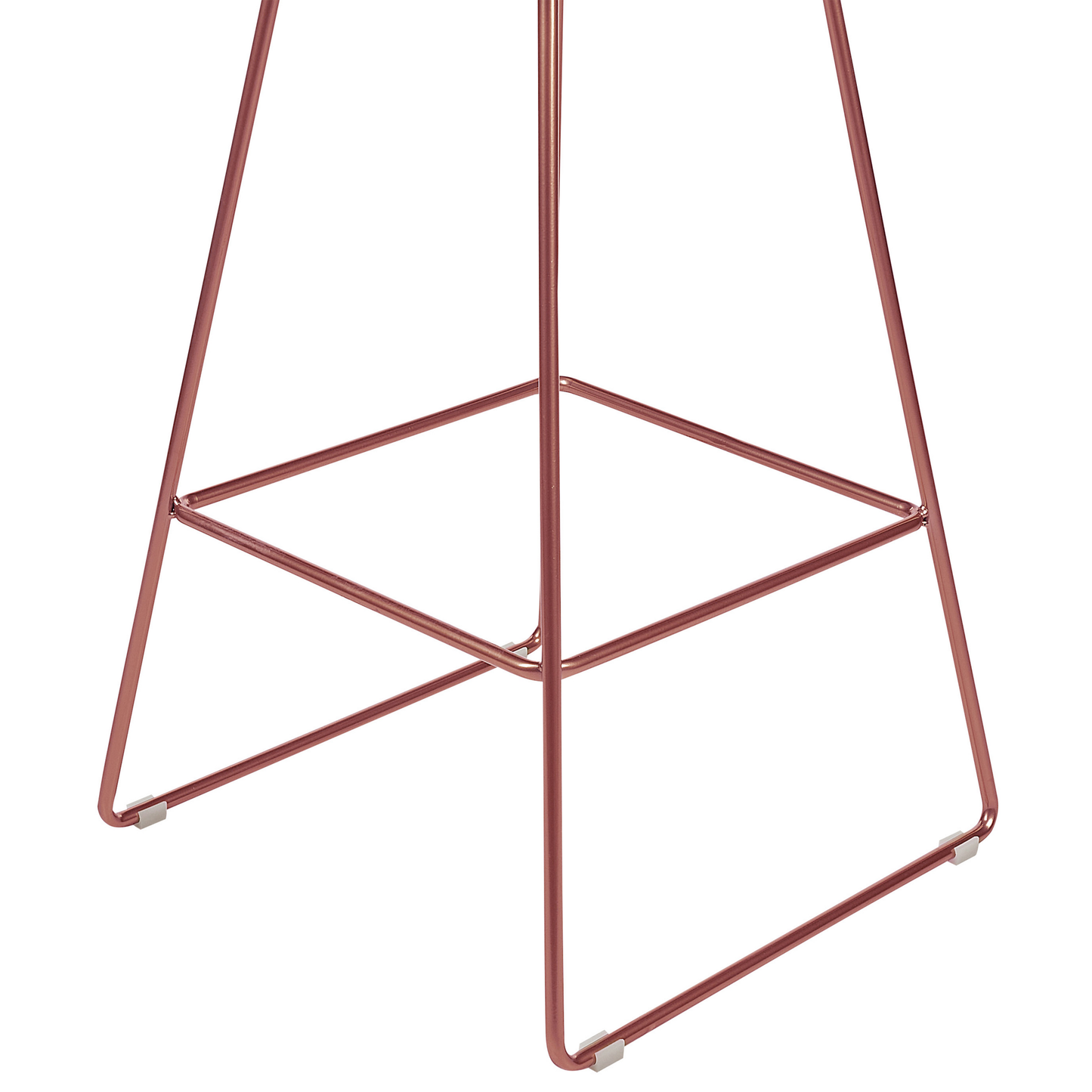 Rose Gold Metal Dining Chairs Set With Faux Leather Seat Pads