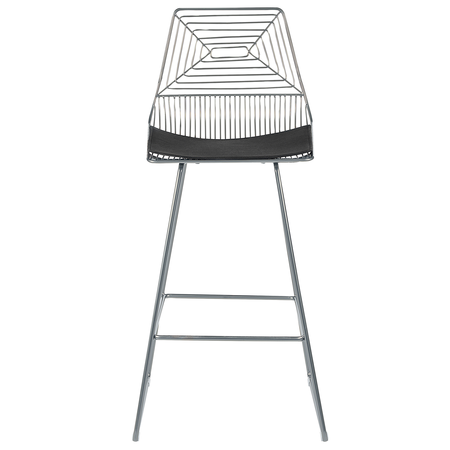 Dining Chairs Set Of 2 Silver Metal With Faux Leather Seats