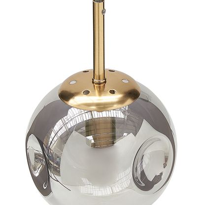 Bea 3 Light Pendant Lamp With Transparent Glass Shades Brass Iron