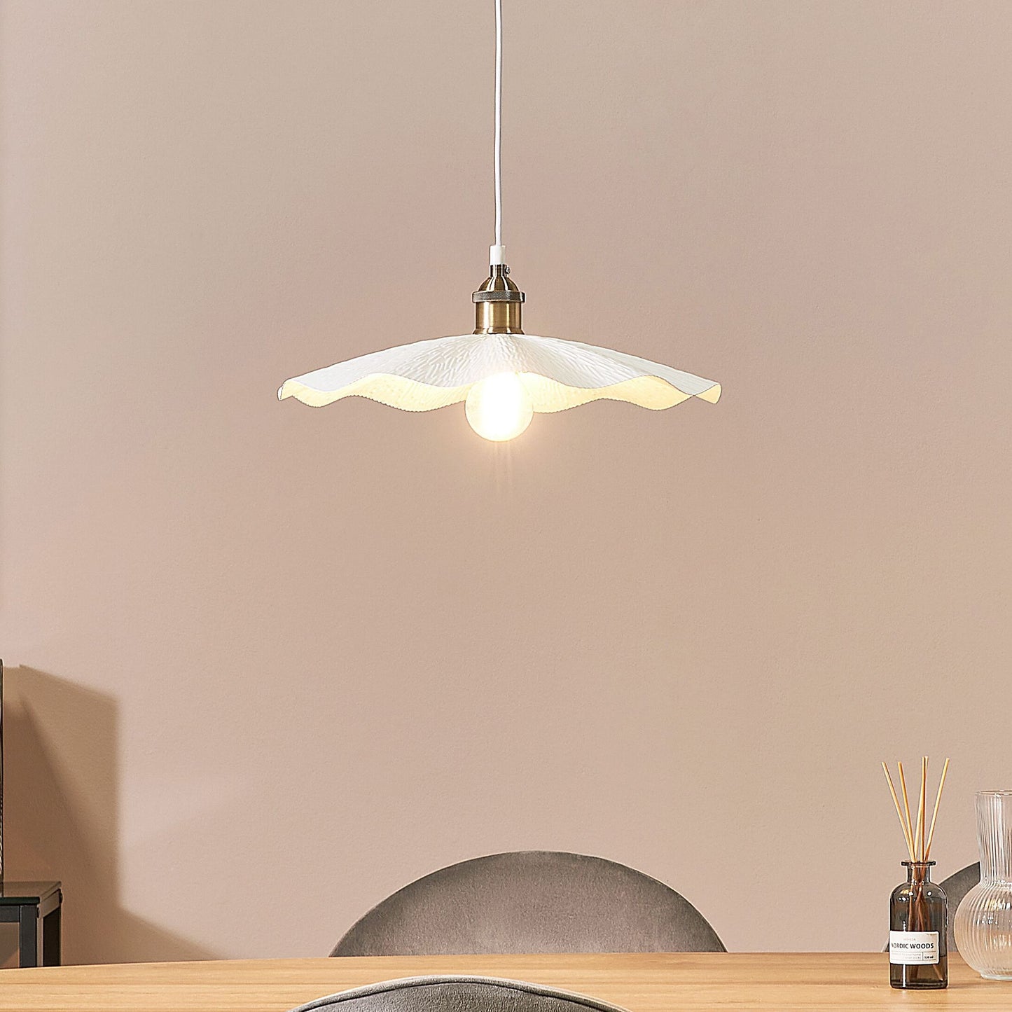 Pendant Lamp White Brass Modern Industrial Ceiling Light