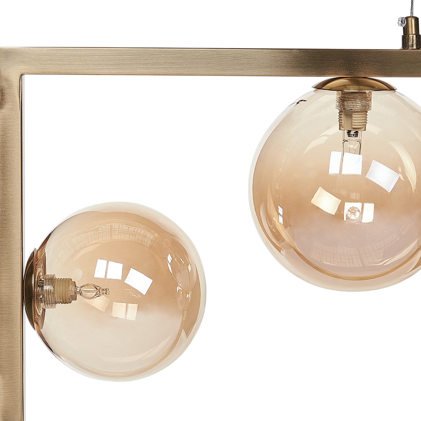 Five Light Pendant Lamp With Rectangular Frame Glam Industrial Style For Living And Dining