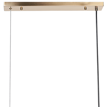 Five Light Pendant Lamp With Rectangular Frame Glam Industrial Style For Living And Dining