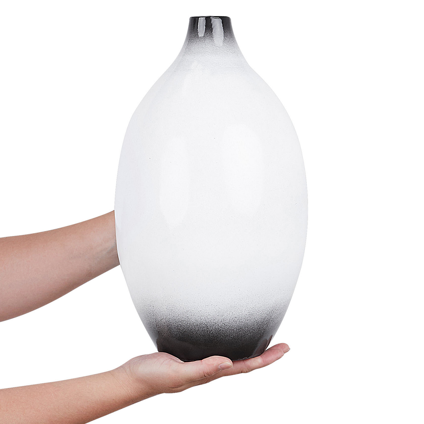 Elegant Black White Vase 36cm Terracotta Modern Home Decor