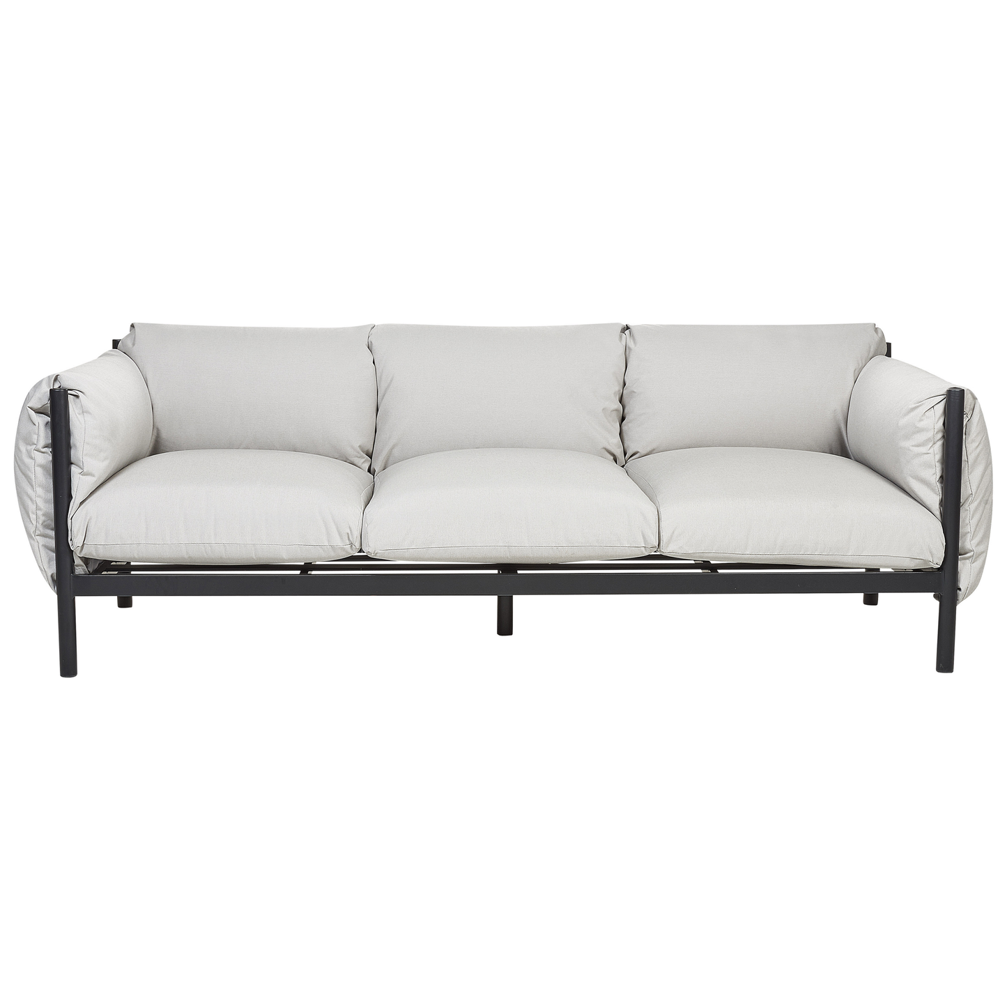 Five Seater Garden Sofa Set Grey Cushions Water Repellent