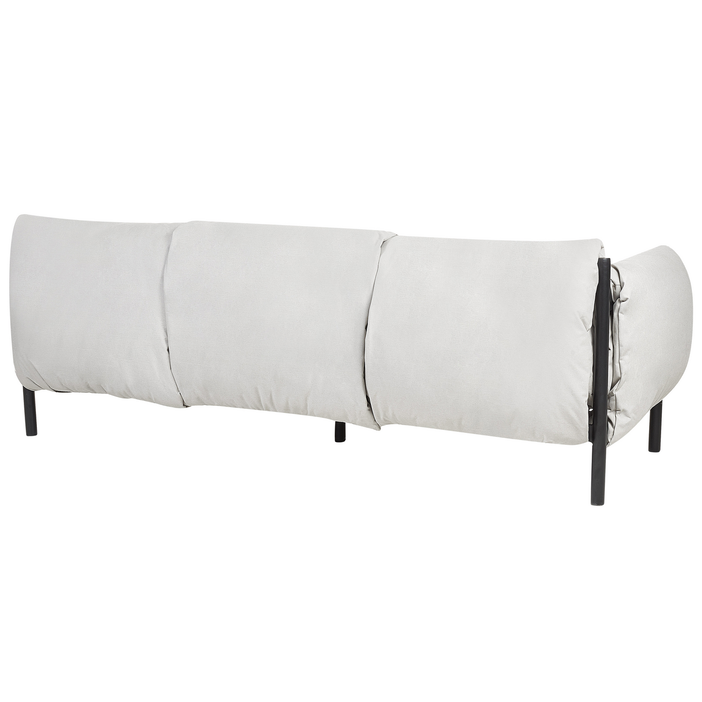 Aluminium Garden 3 Seater Sofa Set With Armchairs Black Frame