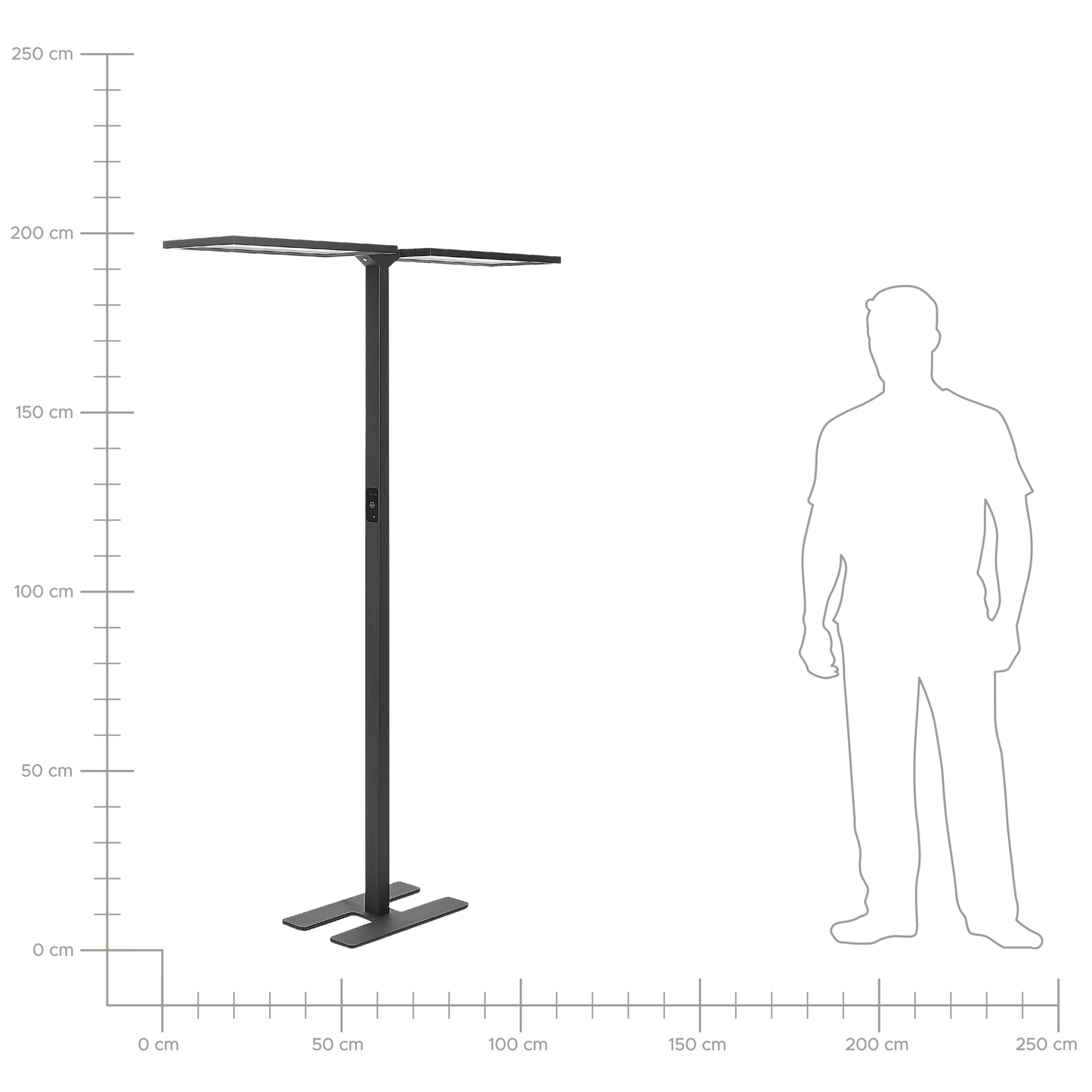 Floor LED Lamp Black Aluminum 196cm Touch Dimming Sensor