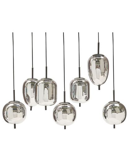 Pendant Lamp 7 Light Modern Smoked Glass Iron Fixture