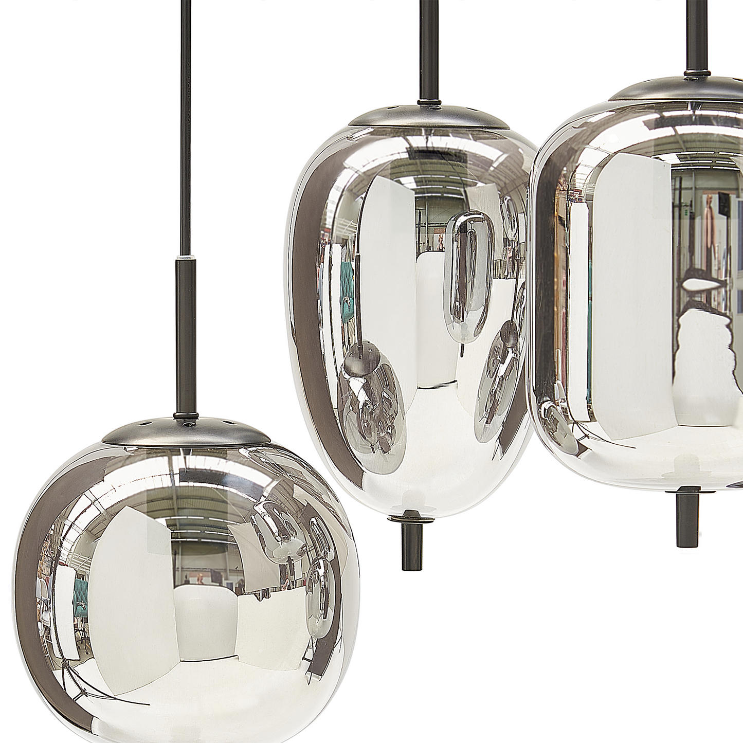 Pendant Lamp 7 Light Modern Smoked Glass Iron Fixture