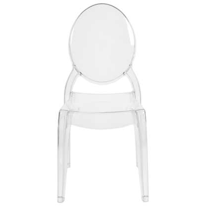 4 Pack Transparent Polycarbonate Dining Chairs Armless Stackable Vintage Modern Design
