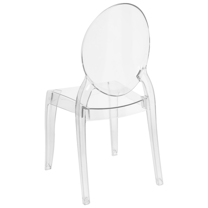 4 Pack Transparent Polycarbonate Dining Chairs Armless Stackable Vintage Modern Design