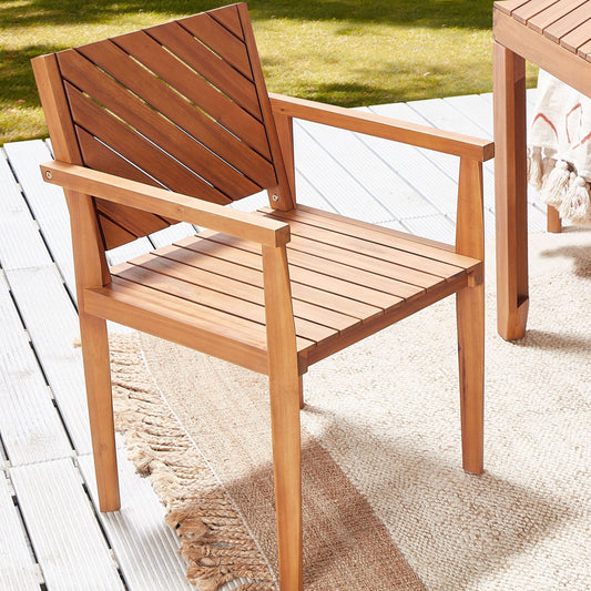 Asterra GardenLux Acacia Wood Outdoor Armchair Modern Traditional
