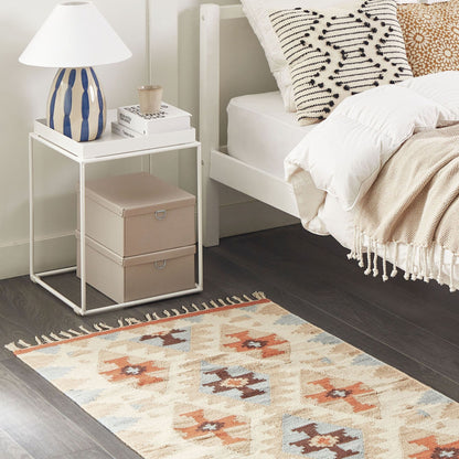 Kilim Reversible Multicolour Cotton Area Rug 80 x 150cm