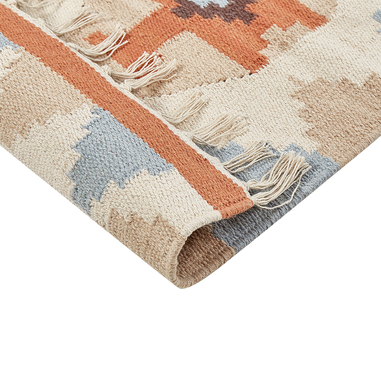 Kilim Reversible Multicolour Cotton Area Rug 80 x 150cm