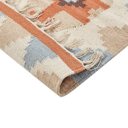 Kilim Reversible Multicolour Cotton Area Rug 80 x 150cm