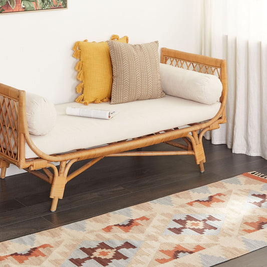 Kilim Reversible Cotton Area Rug Multicolour 80 x 300cm Geometric Pattern Rectangular Traditional
