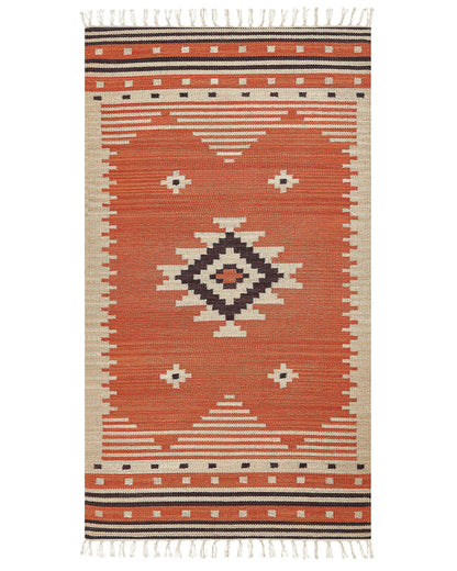 Kilim Multicolour Cotton Area Rug 80 x 150cm Reversible Geometric