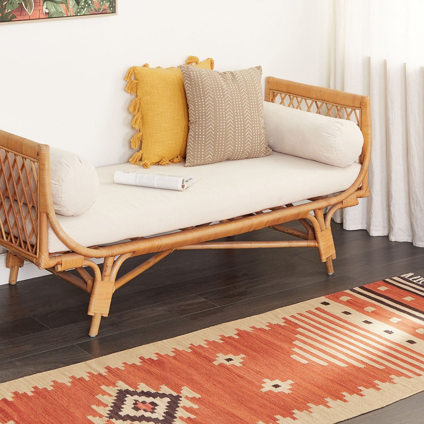 Kilim Runner Rug Multicolour Cotton 80 x 300cm Reversible
