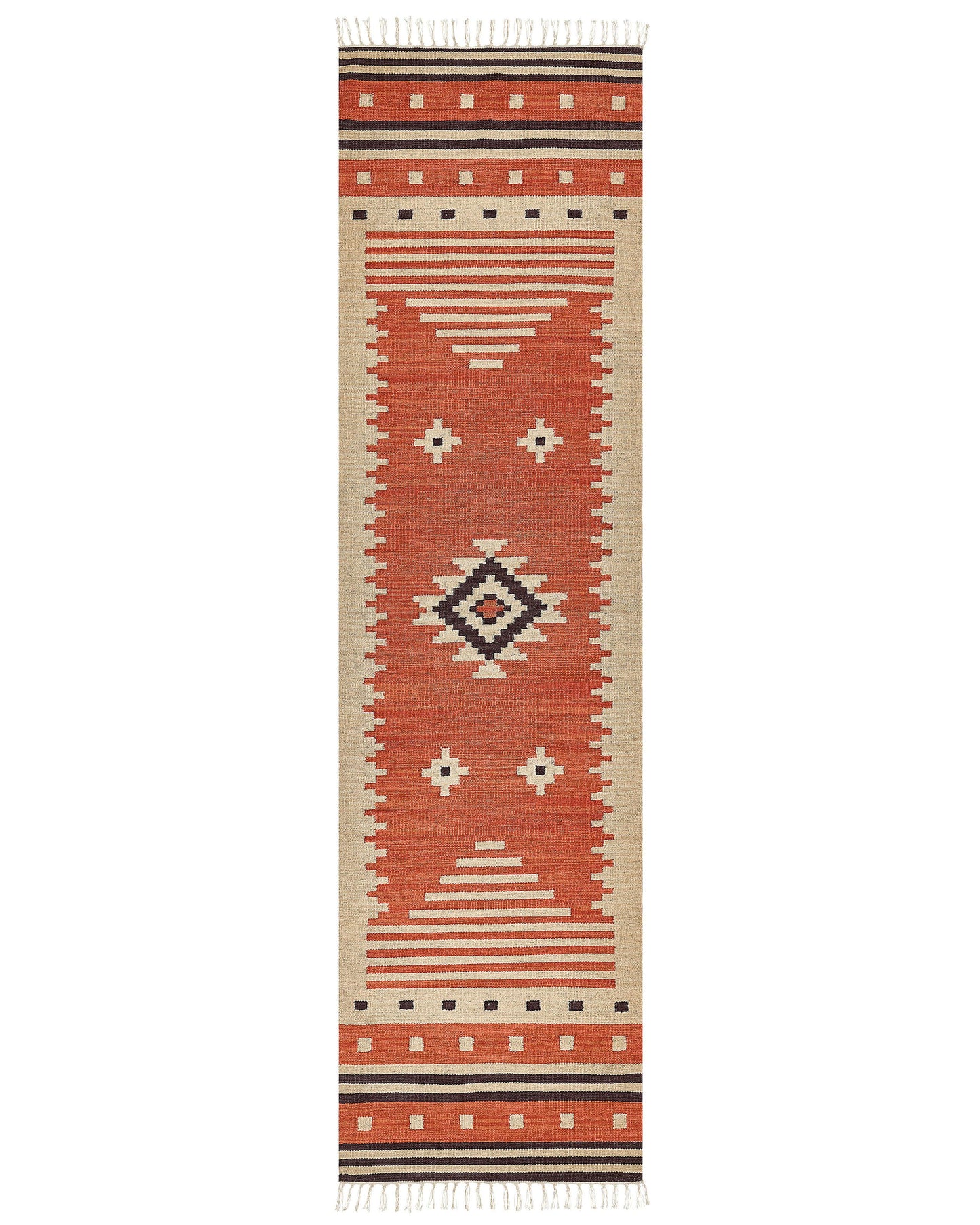 Kilim Runner Rug Multicolour Cotton 80 x 300cm Reversible