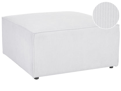 Ottoman Corduroy Square Footstool Off White Modern