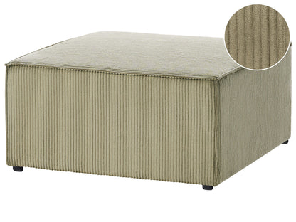 Green Corduroy Ottoman Square Footstool Modern Design