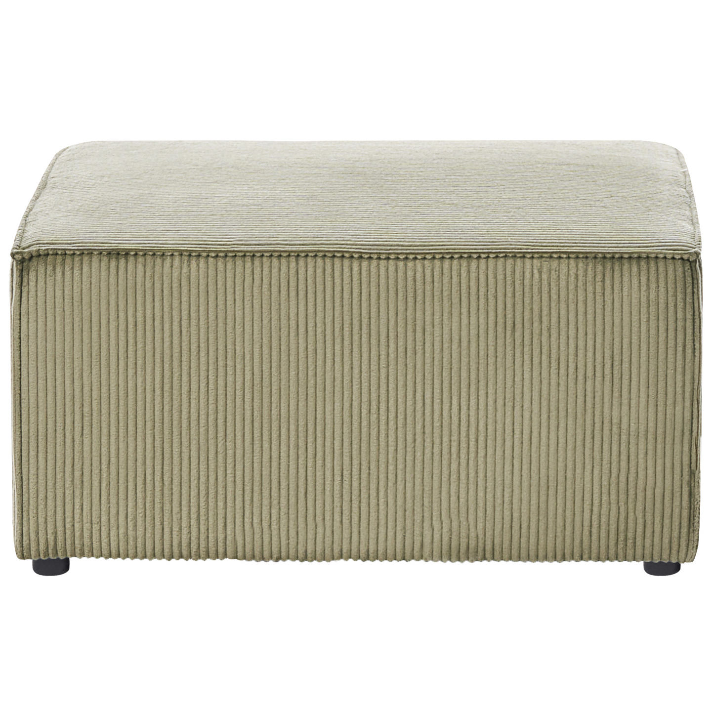 Green Corduroy Ottoman Square Footstool Modern Design