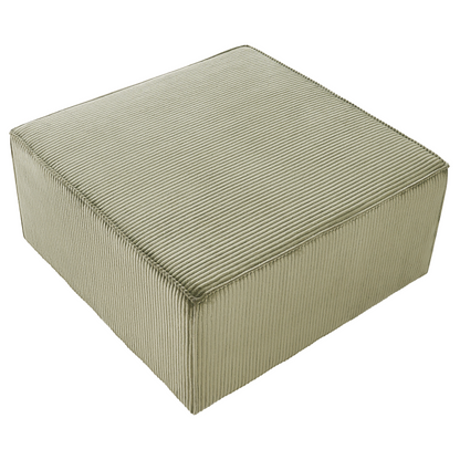 Green Corduroy Ottoman Square Footstool Modern Design