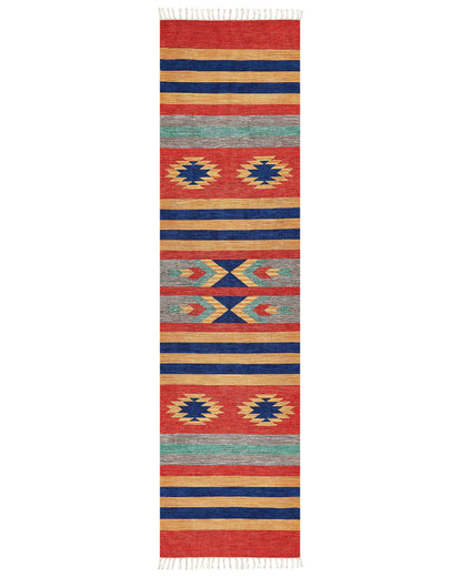 Kilim Home Runner Rug Handwoven Reversible Multicolour 80 x 300cm