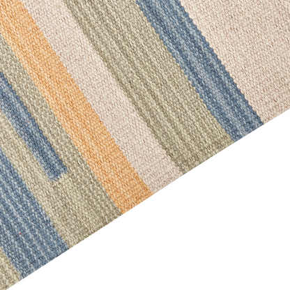 Klim Kilim Cotton Area Rug 140 x 200 Beige Brown Reversible Tassels