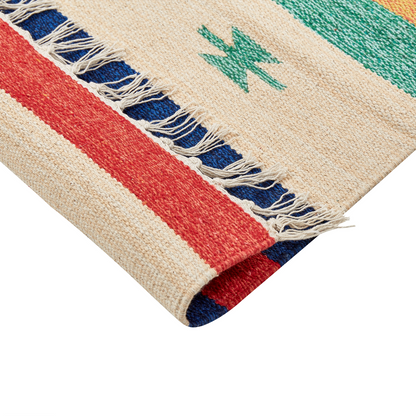 Klim Multicolour Cotton Area Rug 140 x 200cm Handwoven Tassels