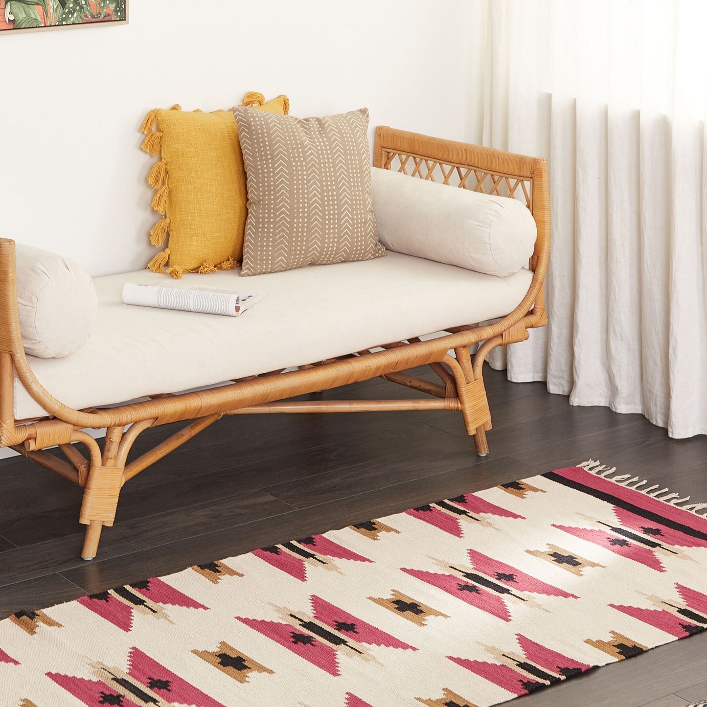 Kilim Home Handwoven Reversible Kilim Area Rug 80 x 300cm Multicolor