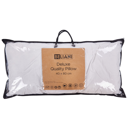 Japara Cotton Pillow 40 x 80 White High Profile Satin Piping