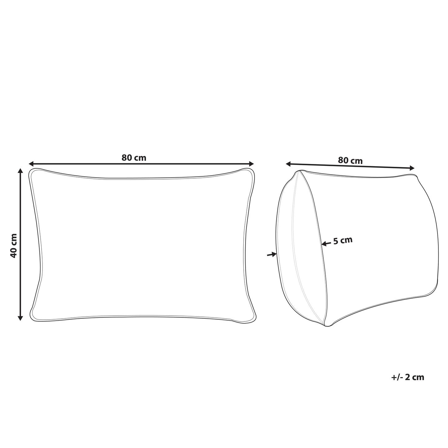 Bed Pillow White Microfibre Cover 40 x 80 Low Profile Soft