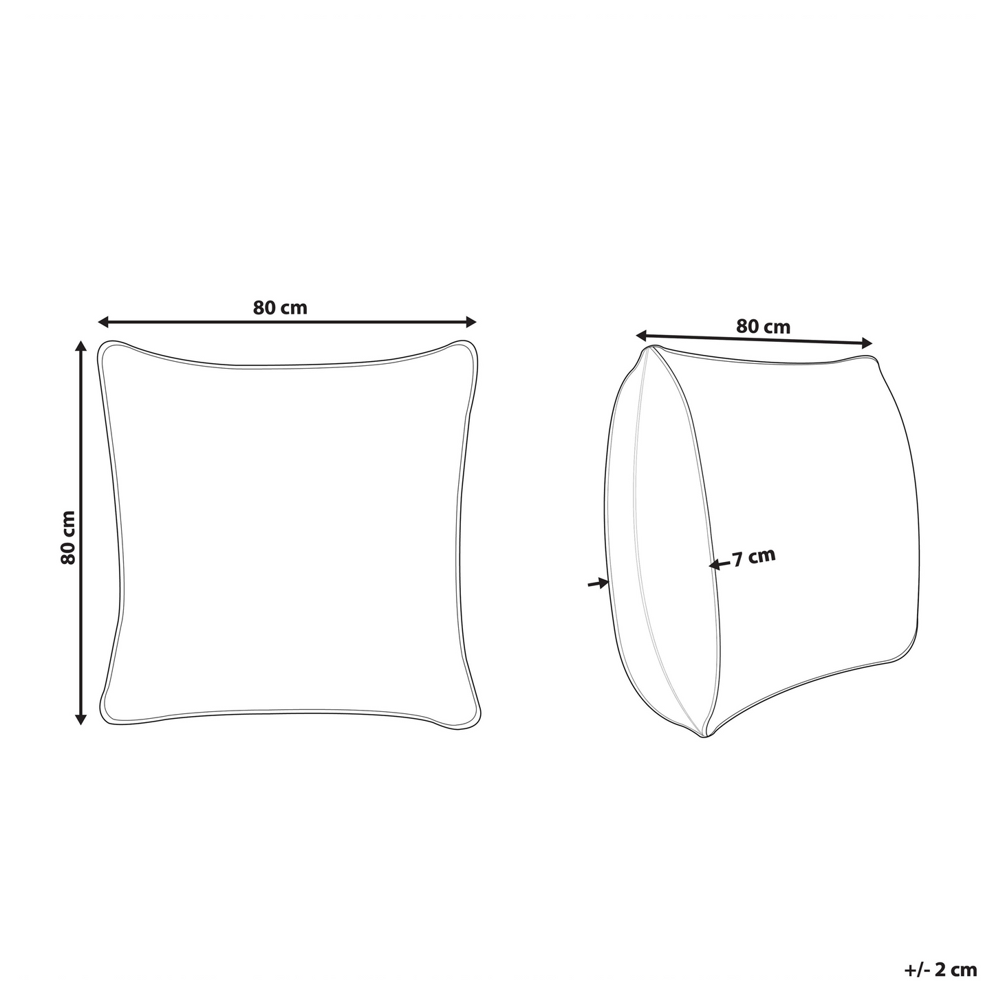 Bed Pillow White Microfibre Cover Polyester Fill 80 X 80cm High Profile Soft Hypoallergenic