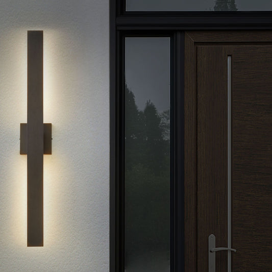 Matte Black Outdoor LED Wall Light Sconce Iron Aluminum Modern Patio Garden 3000K